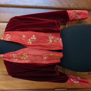 Alicia Mugetti Stunning Red Velvet Bolero Jacket